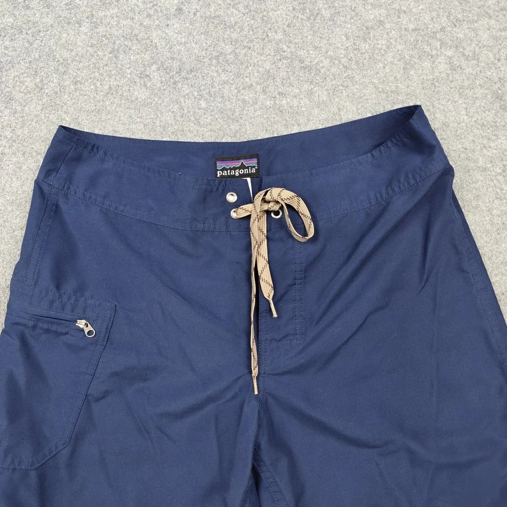 Patagonia Board Shorts Mens 30 Blue Swim Trunks Drawstring Zip Pocket Quick Dry